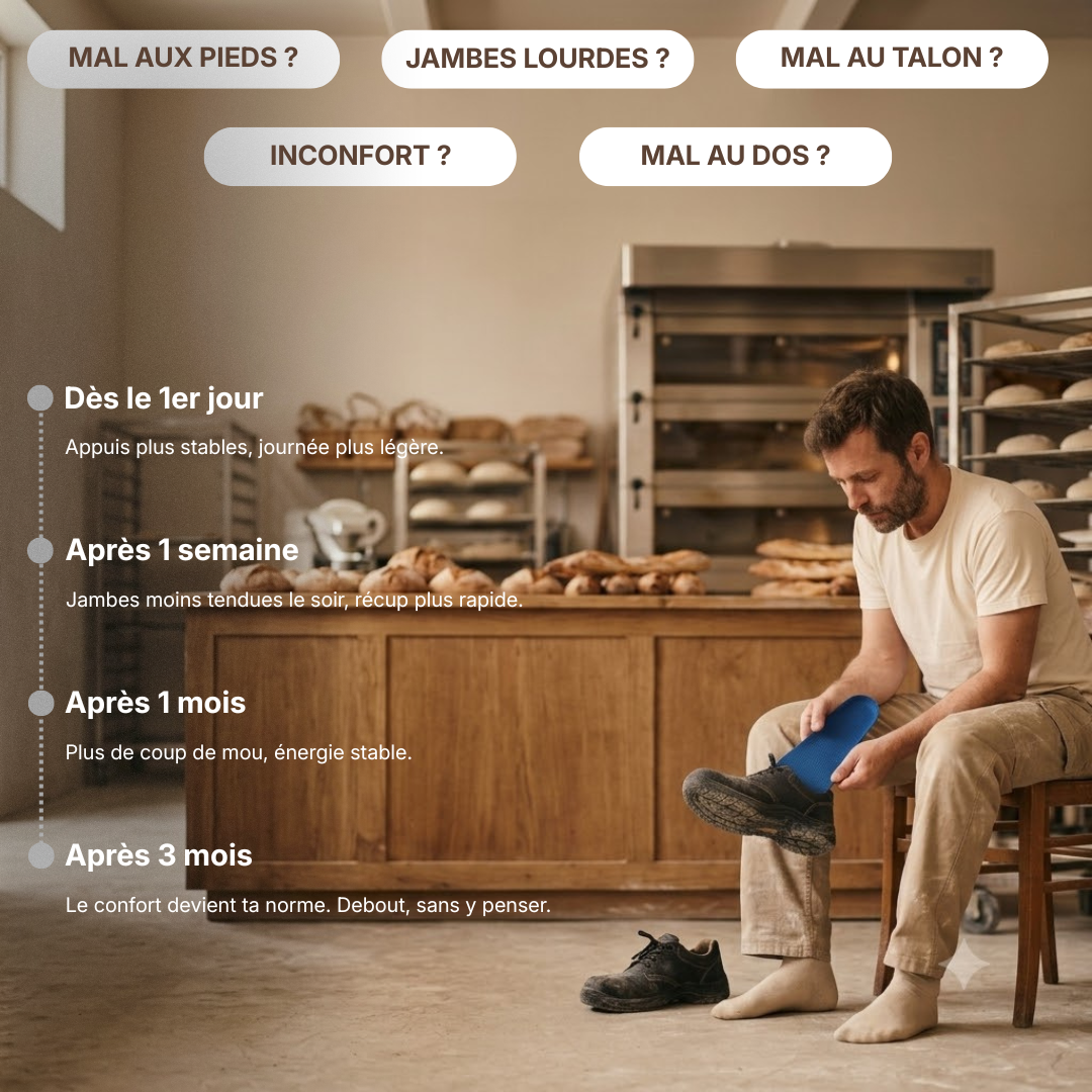 Semelles confort pour boulangers